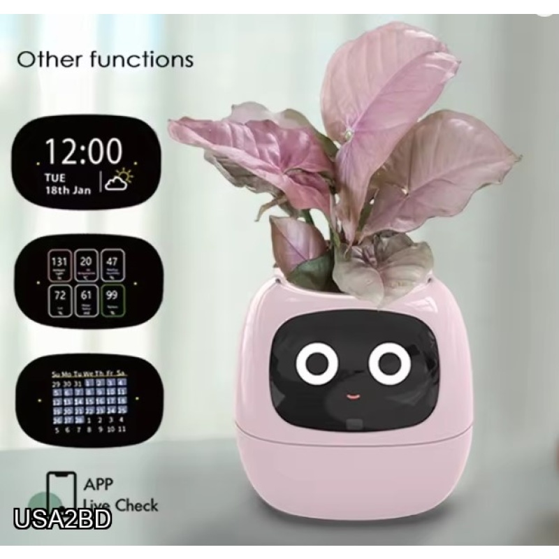 Ivy Smart Planter,Endless Fun Over 49 Rich Expressions,7 Smart Sensors,AI Chips Make Raising Plants Easy and Fun